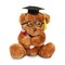 Brown Teddy Bear Graduation Plush Toy, Stuffed Animal with Glasses and Grad Cap for 2024 Graduates